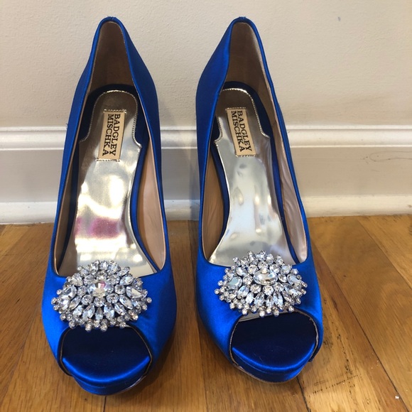 Badgley Mischka women’s Blue Lissa open toe pump - Picture 2 of 5
